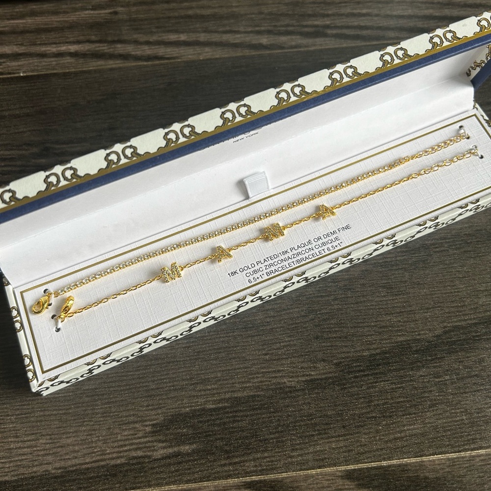 Cynthia Rowley 18 K gold plated, mama bracelet set